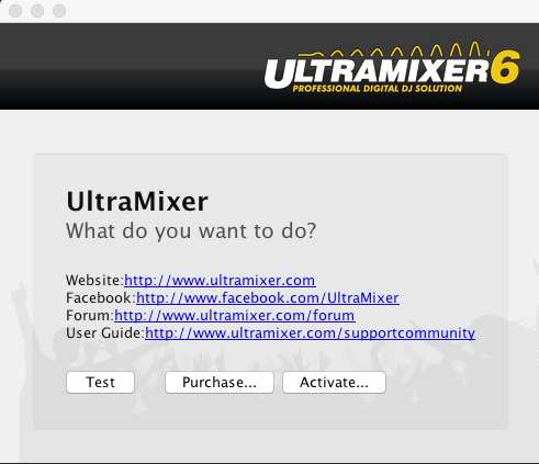 Ultramixer 6 What to do screen